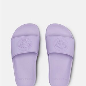 Versace Light Purple Medusa Sliders Sandals